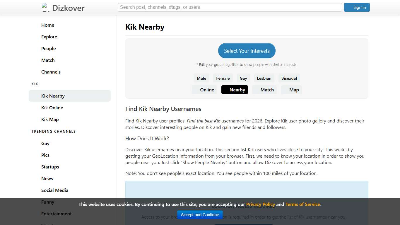 Kik Usernames: Nearby - Dizkover